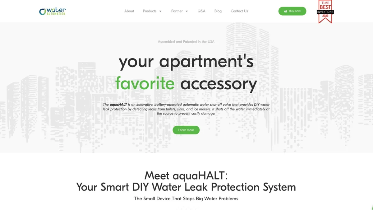 Water Automation website home page built by Peak Leads, web design for a water systems company